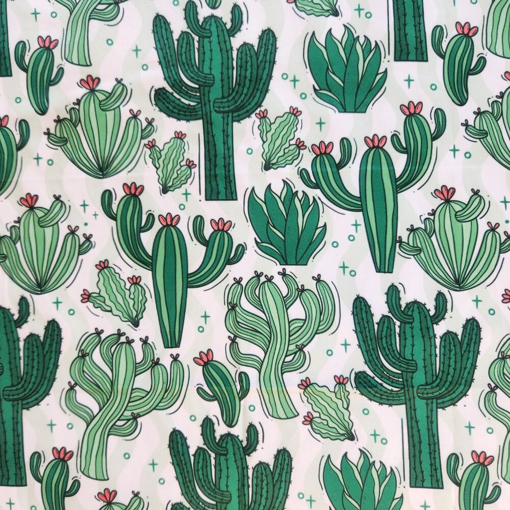 NEW Silky Satin Cactus Desert Western scarf bandana neckerchief - Picture 2 of 3